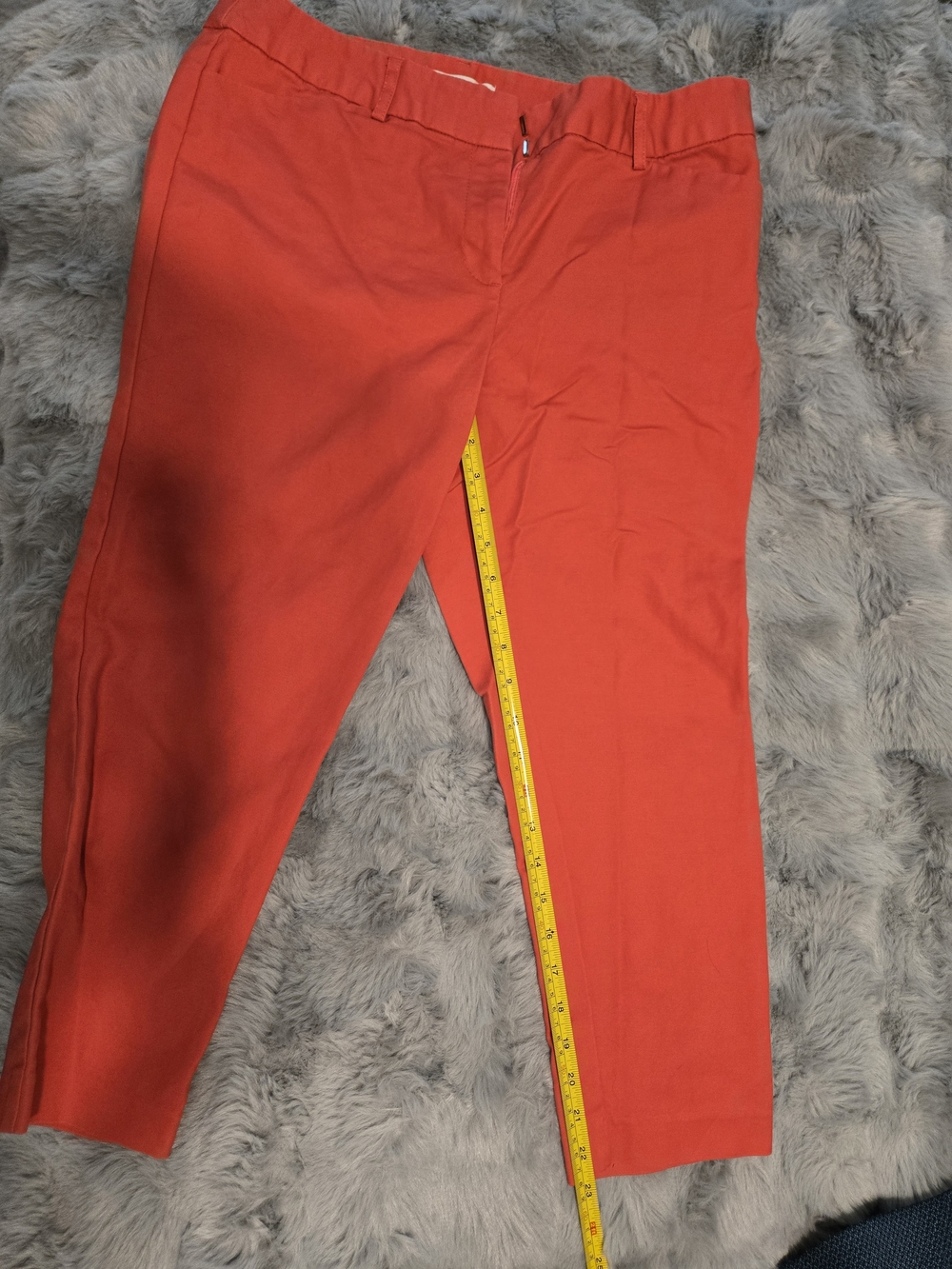 Liz Claiborne Emma Petite Pants Coral Poppy Red Crop Trouser 12P